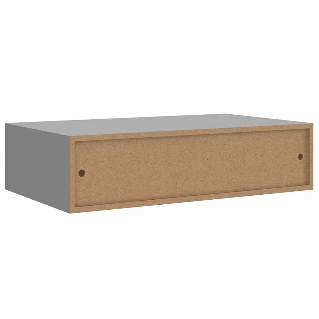 Zidna polica s ladicom siva 40 x 23,5 x 10 cm MDF