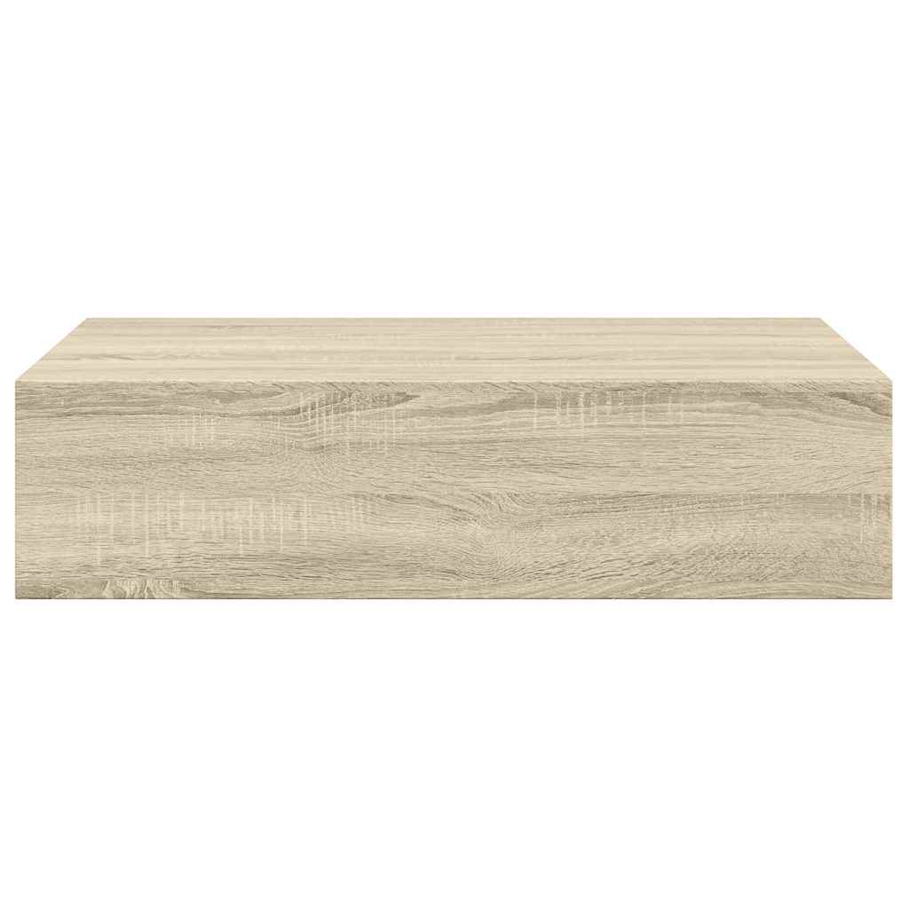 Zidne police s ladicom 2 kom boja hrasta 40 x 23,5 x 10 cm MDF