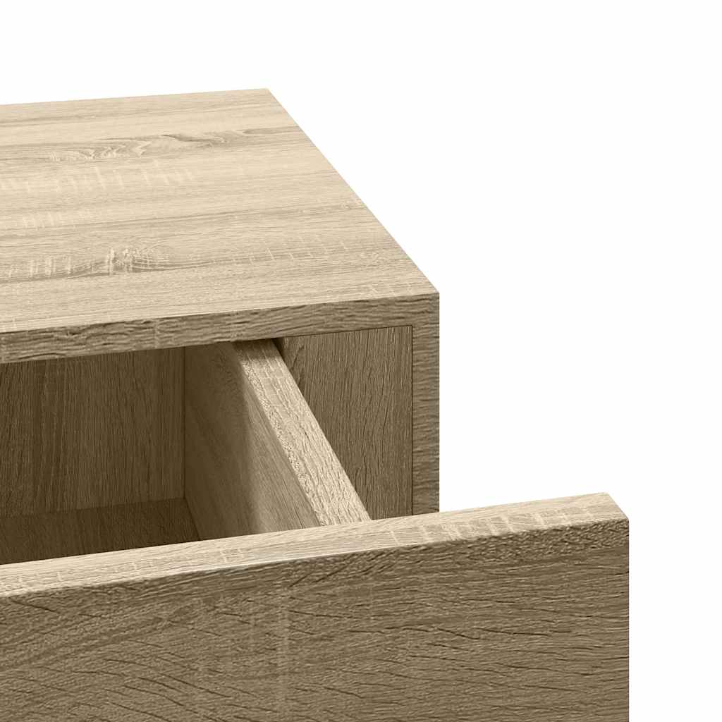 Zidne police s ladicom 2 kom boja hrasta 40 x 23,5 x 10 cm MDF
