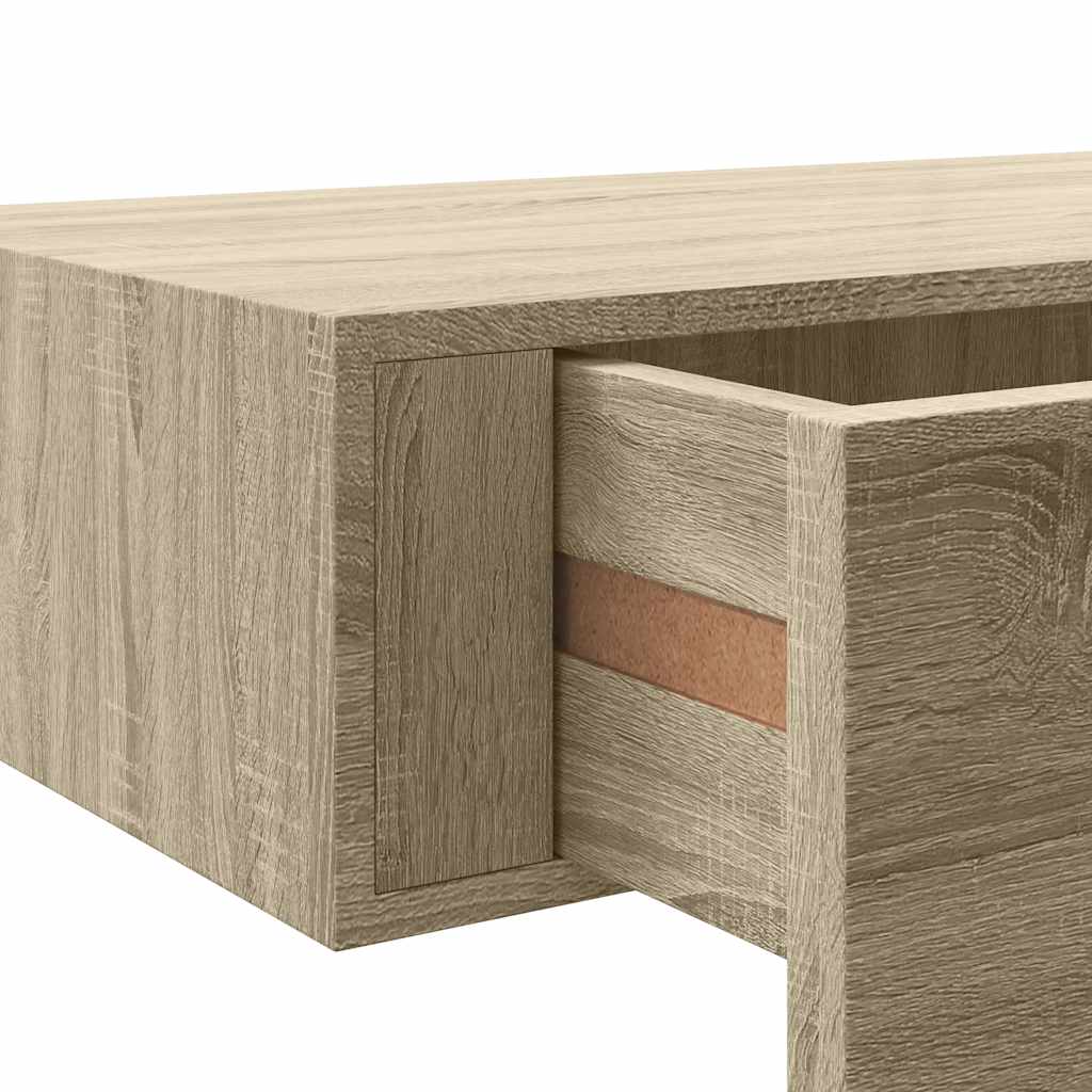 Zidne police s ladicom 2 kom boja hrasta 40 x 23,5 x 10 cm MDF