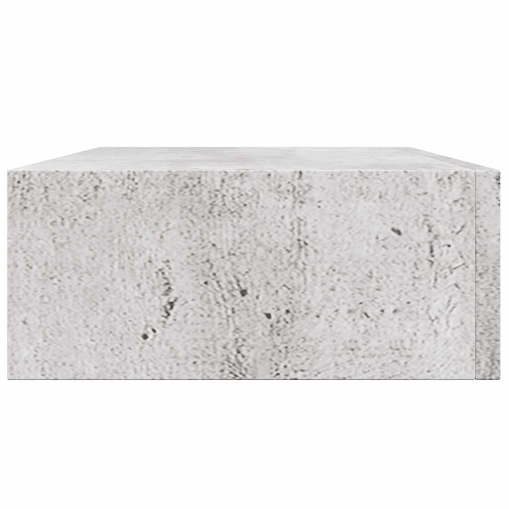 Zidna polica s ladicom siva boja betona 40 x 23,5 x 10 cm MDF