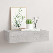 Zidna polica s ladicom siva boja betona 40 x 23,5 x 10 cm MDF
