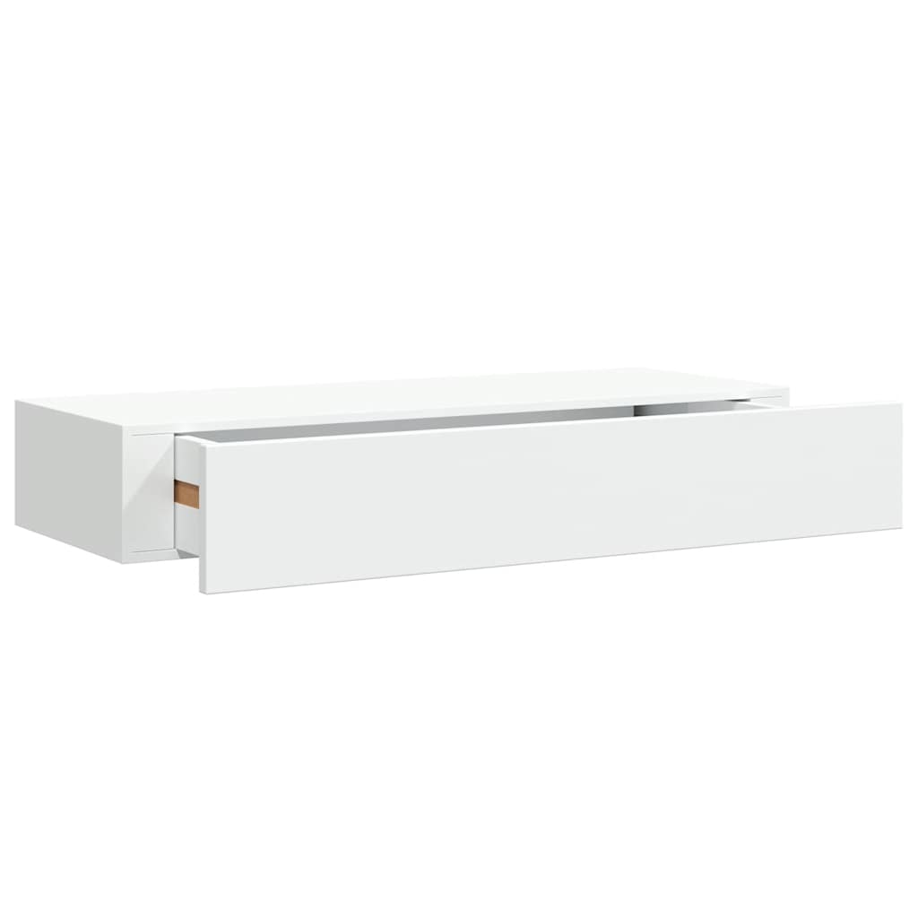 Zidna polica s ladicom bijela 60 x 23,5 x 10 cm MDF
