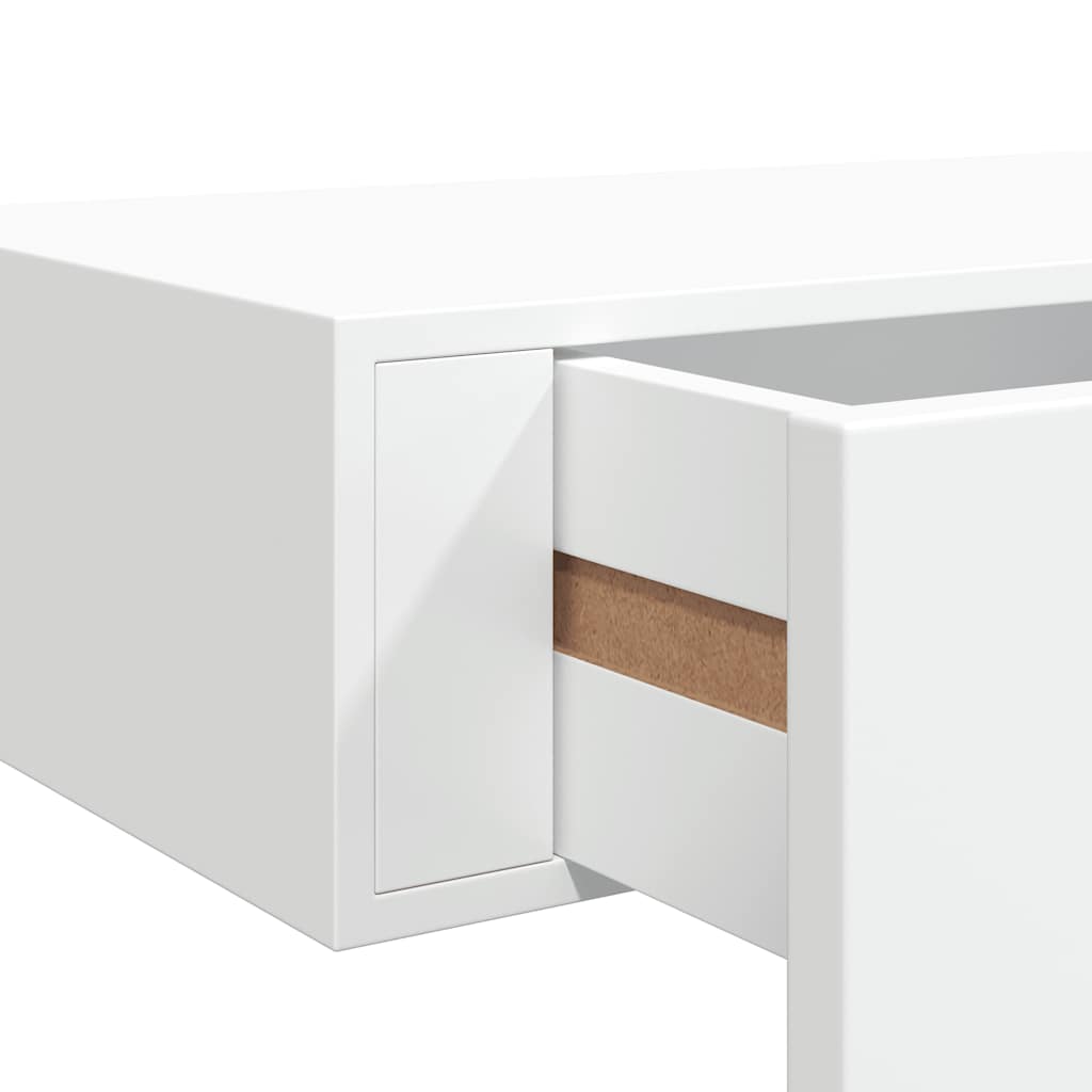 Zidna polica s ladicom bijela 60 x 23,5 x 10 cm MDF