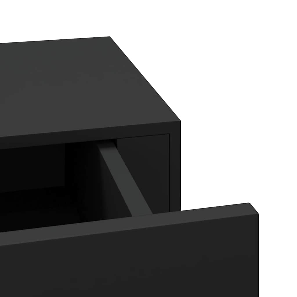 Zidne police s ladicom 2 kom crne 60 x 23,5 x 10 cm MDF