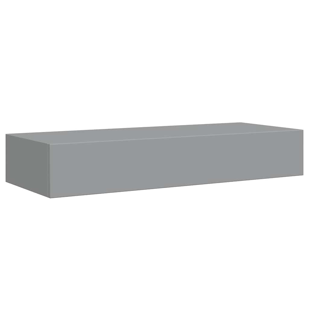 Zidna polica s ladicom siva 60 x 23,5 x 10 cm MDF
