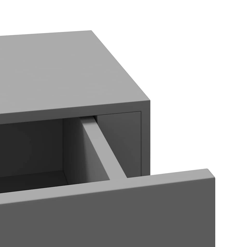 Zidna polica s ladicom siva 60 x 23,5 x 10 cm MDF