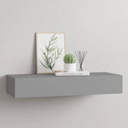 Zidna polica s ladicom siva 60 x 23,5 x 10 cm MDF