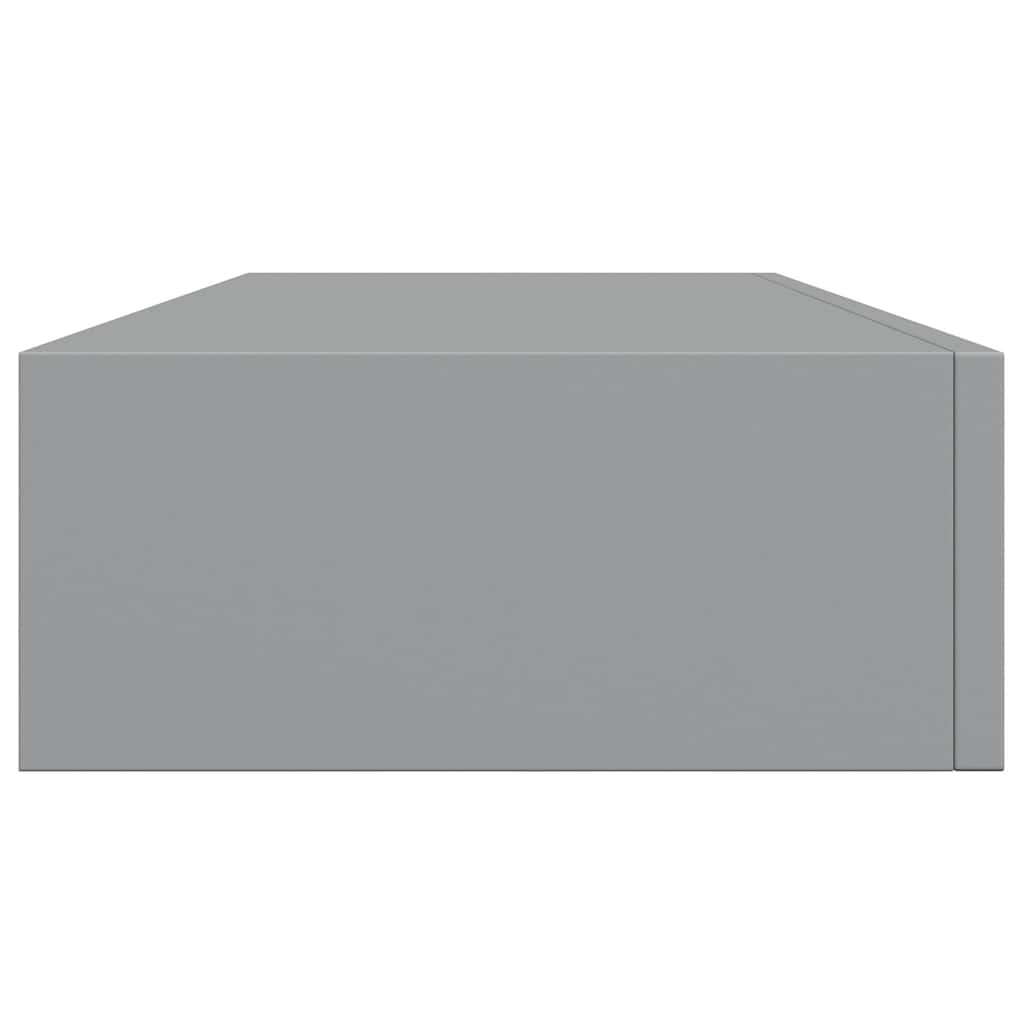 Zidne police s ladicom 2 kom sive 60 x 23,5 x 10 cm MDF