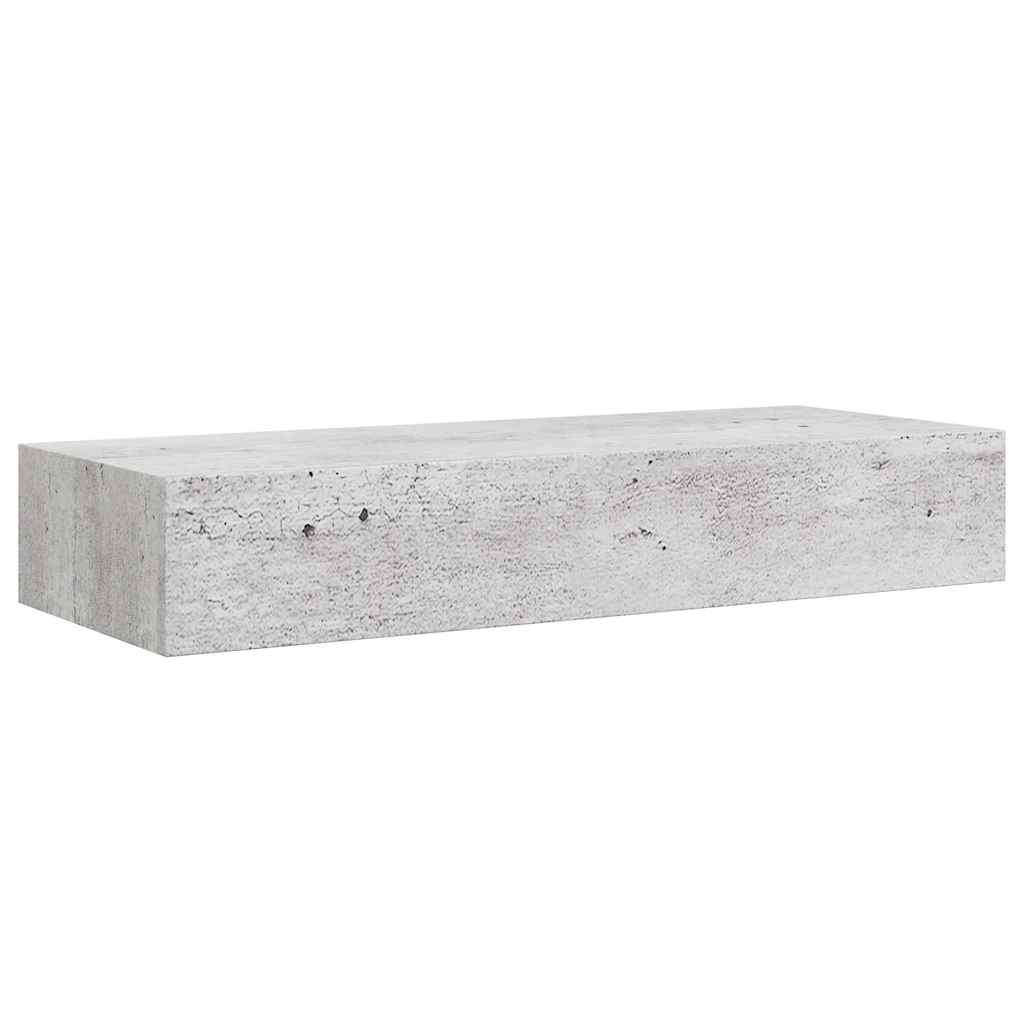 Zidne police s ladicom 2 kom boja betona 60 x 23,5 x 10 cm MDF