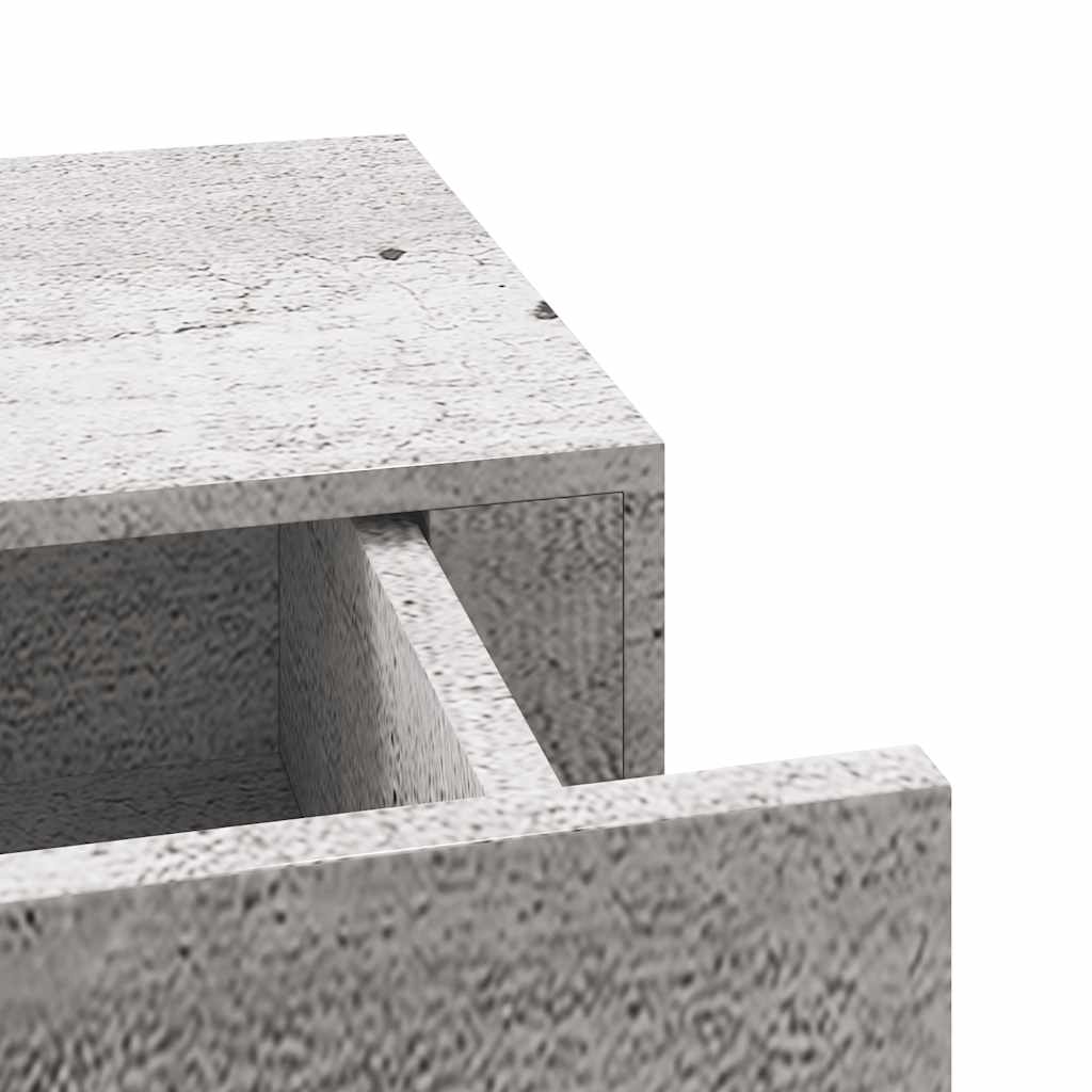 Zidne police s ladicom 2 kom boja betona 60 x 23,5 x 10 cm MDF