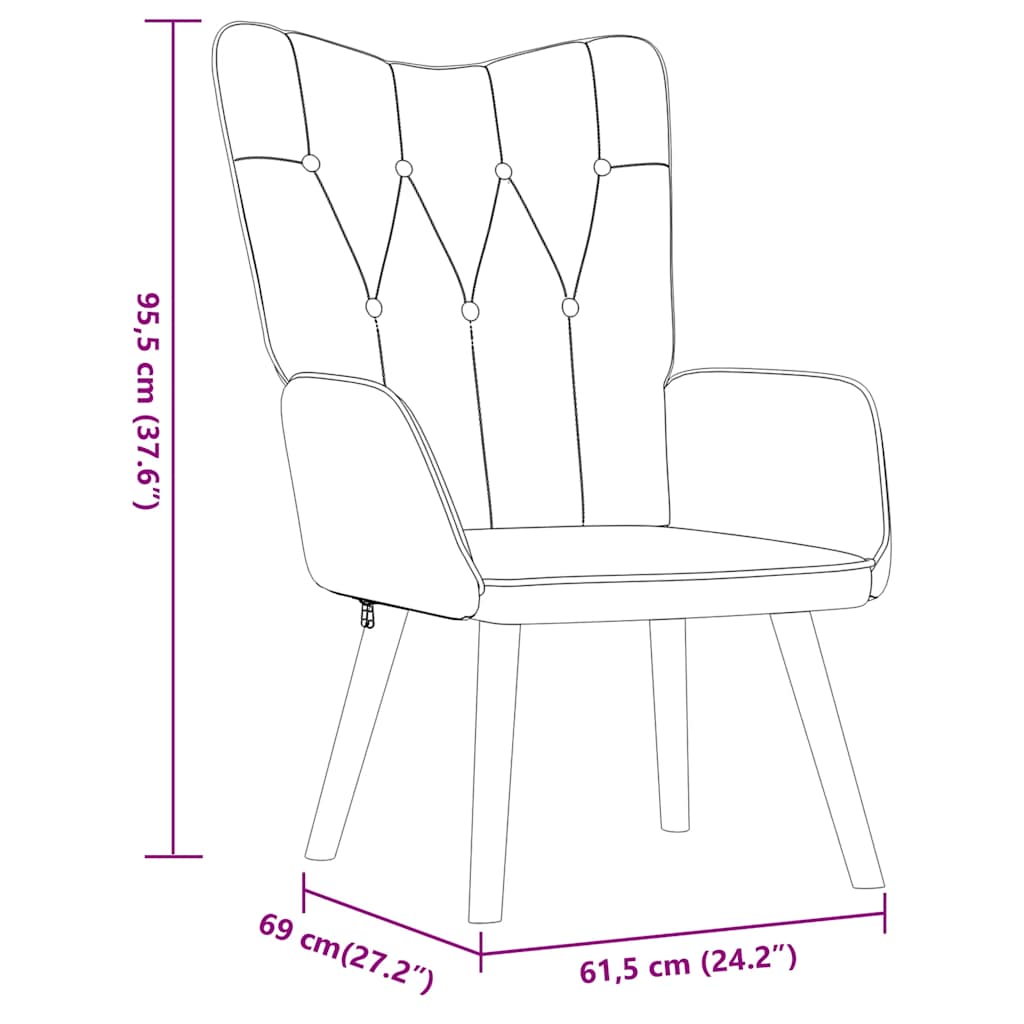 Stolica za opuštanje s osloncem za noge plava od tkanine