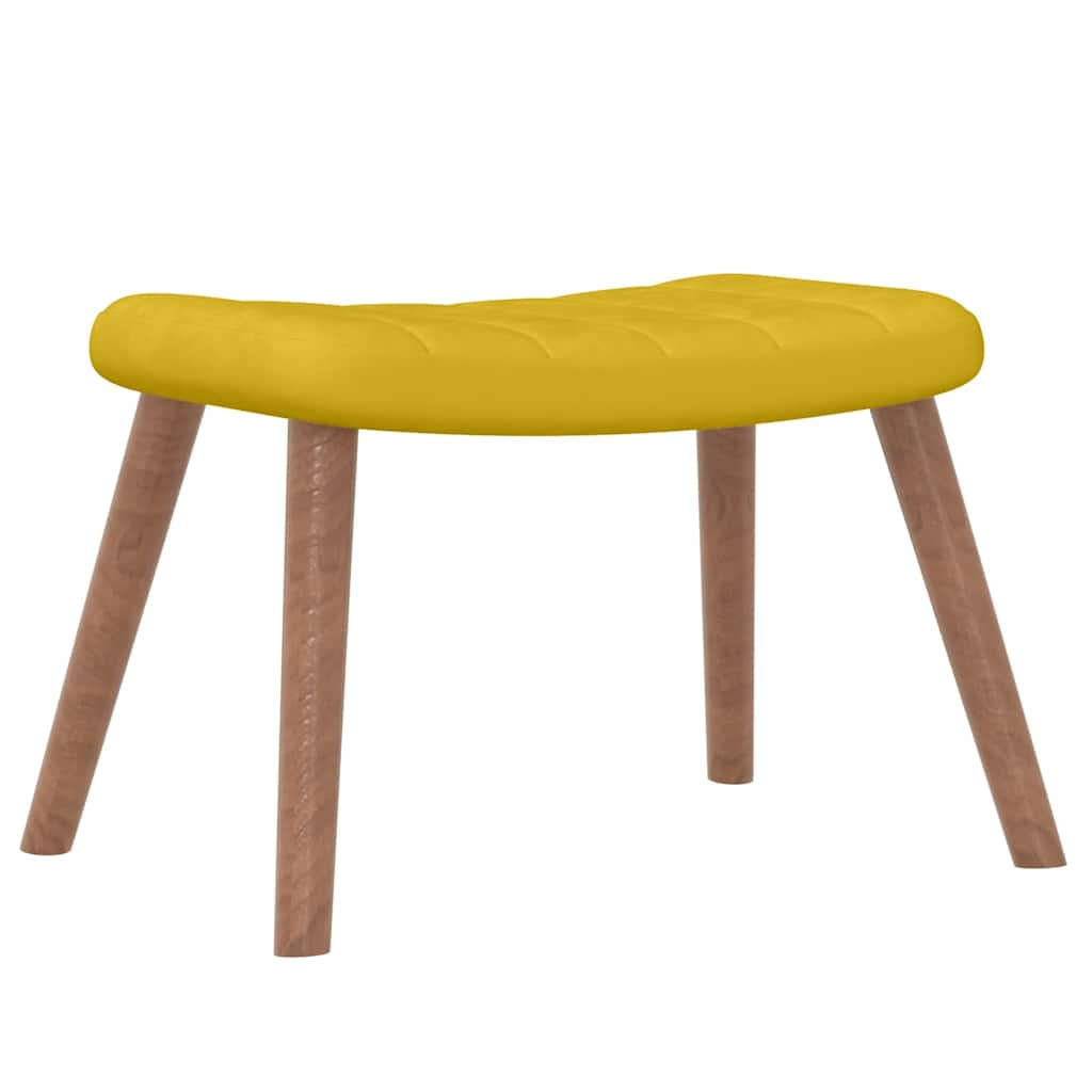 Stolica za ljuljanje s osloncem za noge boja senfa baršunasta
