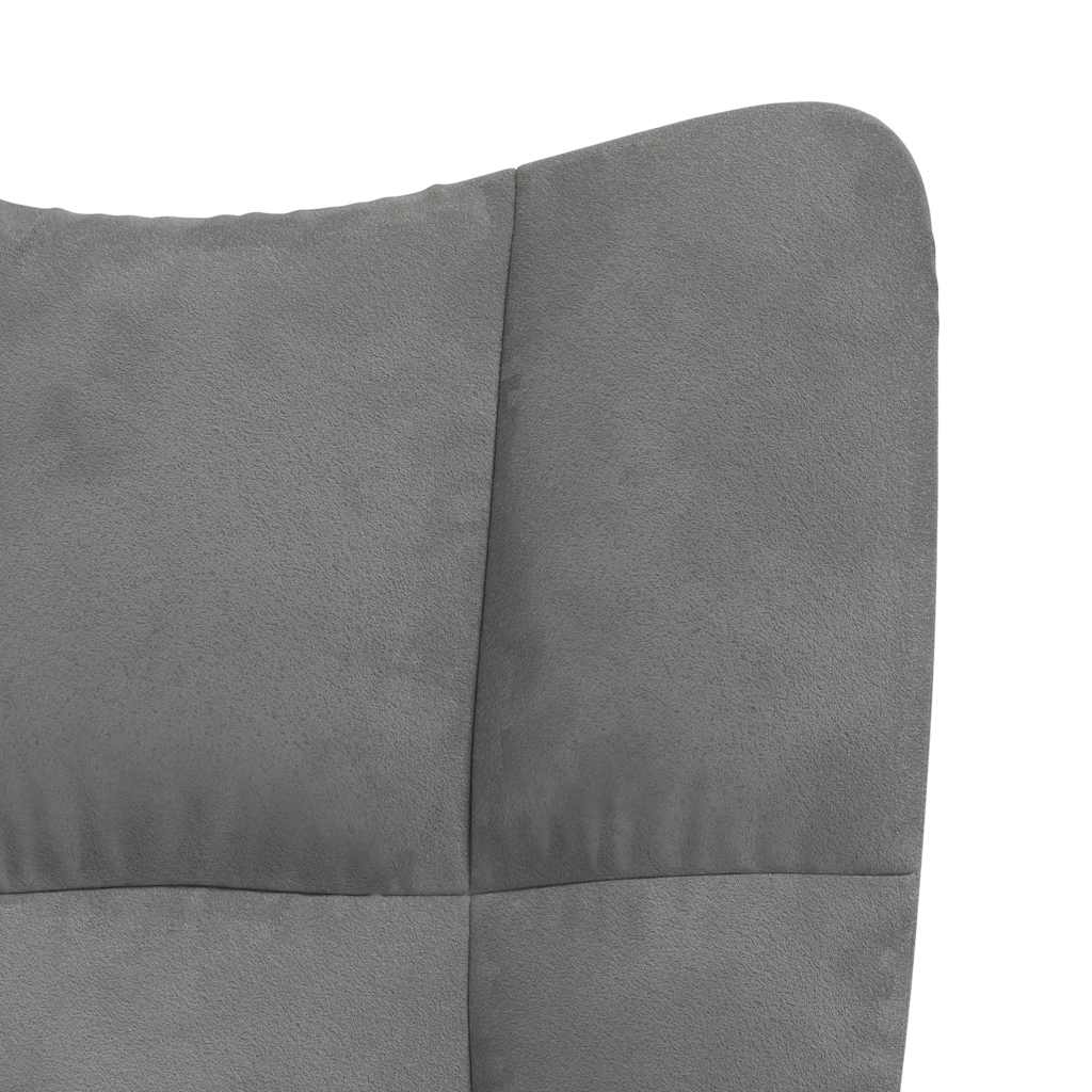 Stolica za opuštanje s osloncem za noge tamnosiva baršunasta