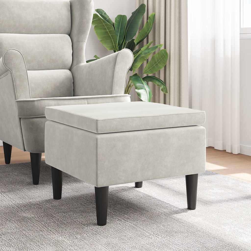 Tabure s drvenim nogama, krem baršunasta