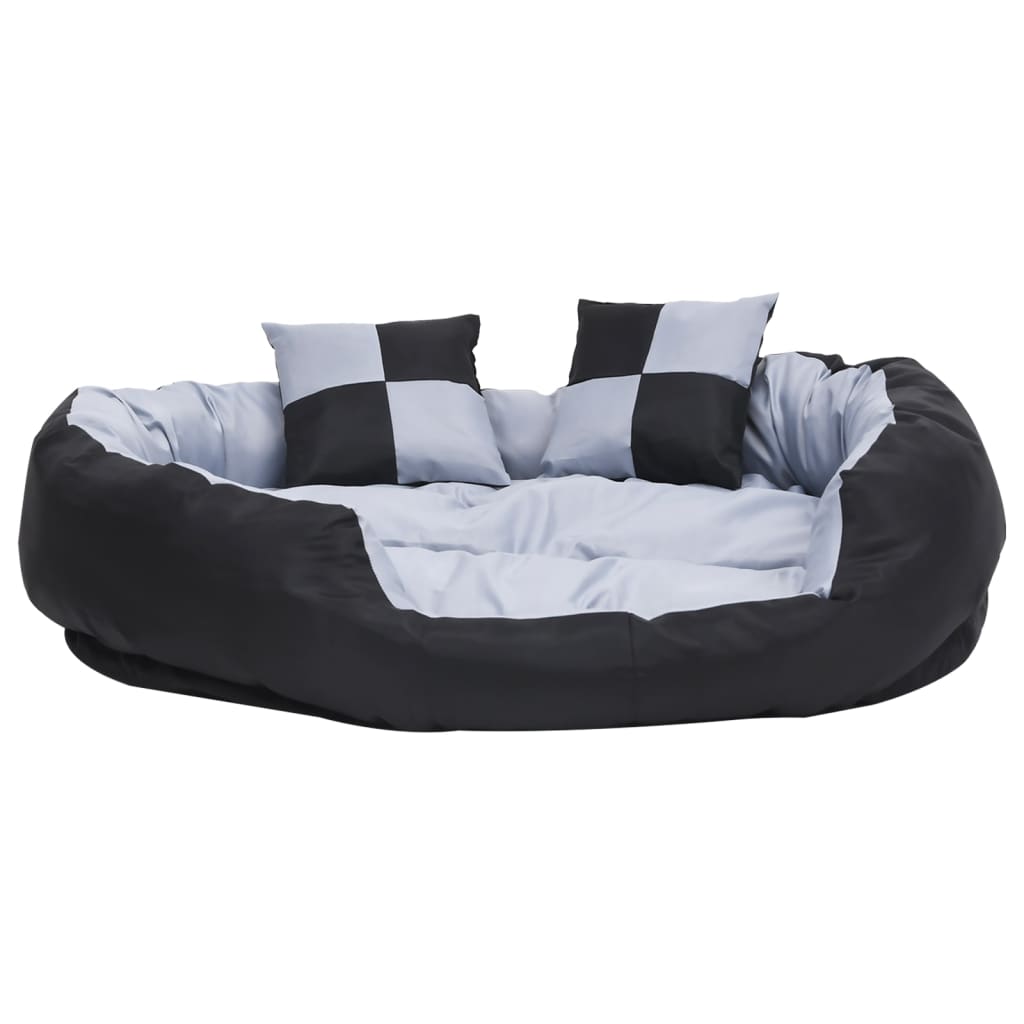 Dvostrani perivi jastuk za pse sivo-crni 110 x 80 x 23 cm