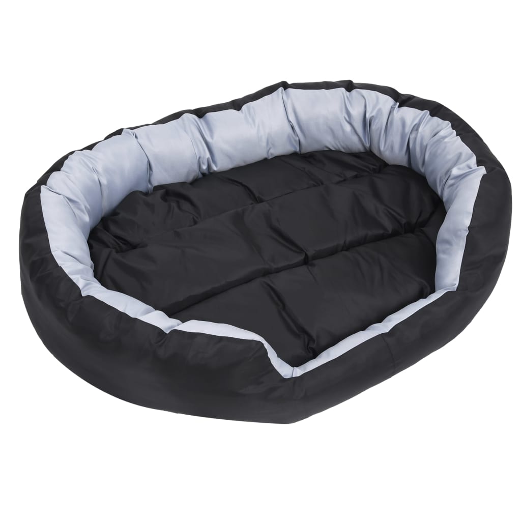 Dvostrani perivi jastuk za pse sivo-crni 110 x 80 x 23 cm