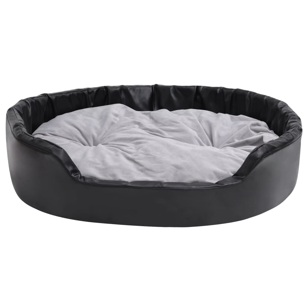Krevet za pse crno-sivi 99 x 89 x 21 cm od pliša i umjetne kože