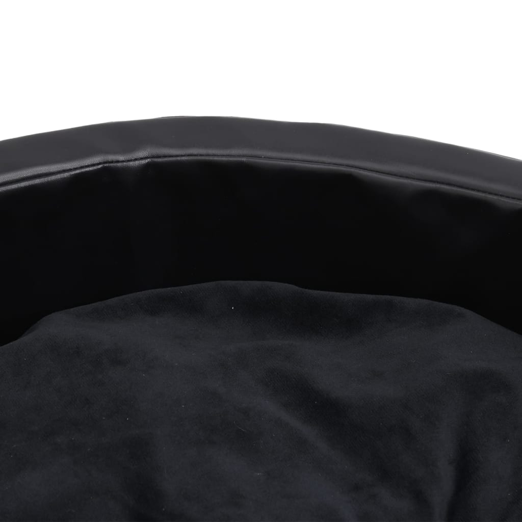 Krevet za pse crni 90 x 79 x 20 cm od pliša i umjetne kože