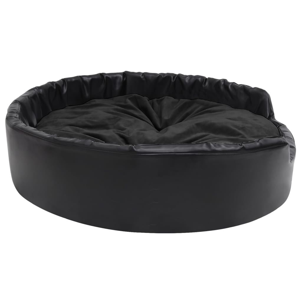 Krevet za pse crni 99 x 89 x 21 cm od pliša i umjetne kože