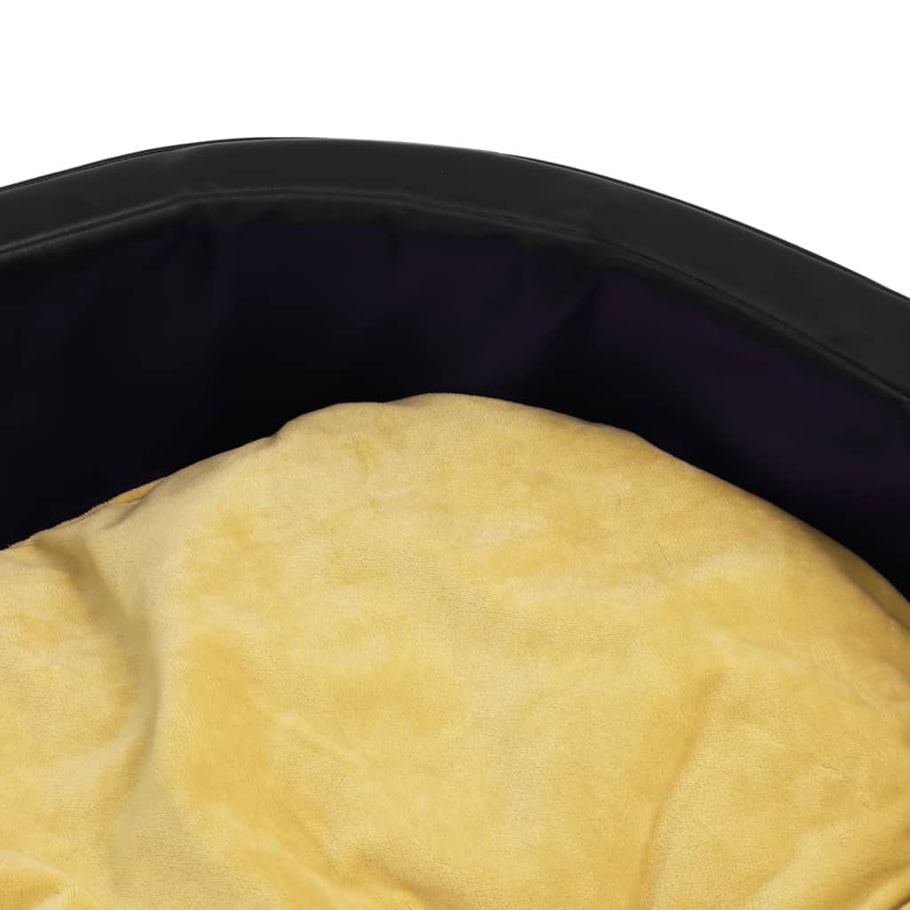 Krevet za pse crno-žuti 99 x 89 x 21 cm od pliša i umjetne kože