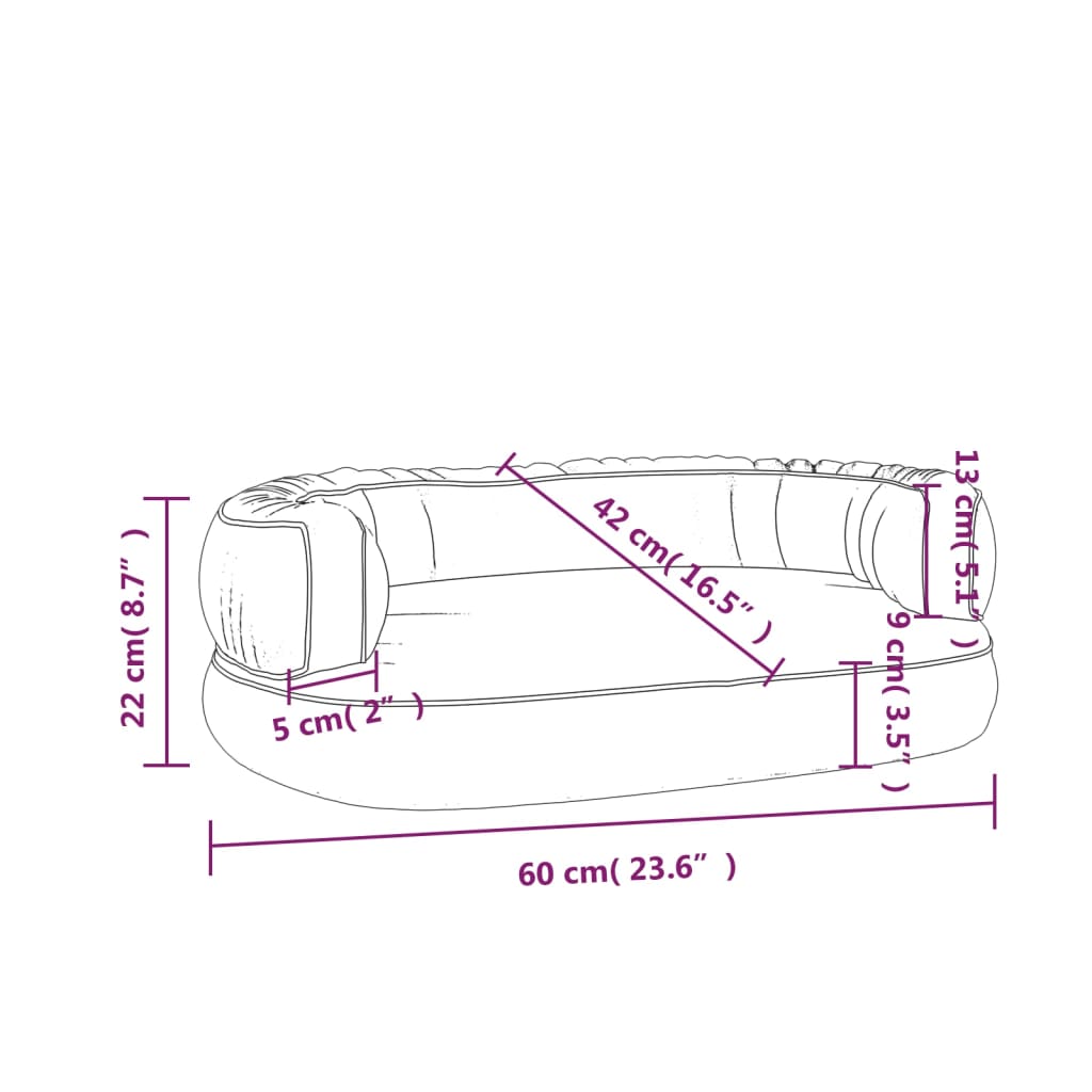 Ergonomski pjenasti krevet za pse modri 60 x 42 cm umjetna koža