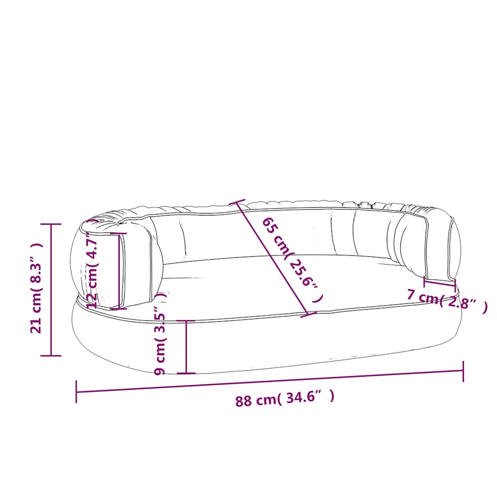 Ergonomski pjenasti krevet za pse modri 88 x 65 cm umjetna koža