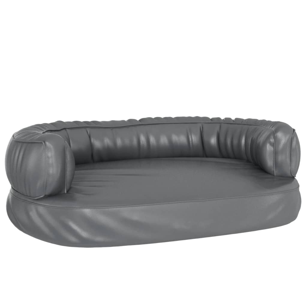 Ergonomski pjenasti krevet za pse sivi 60 x 42 cm umjetna koža