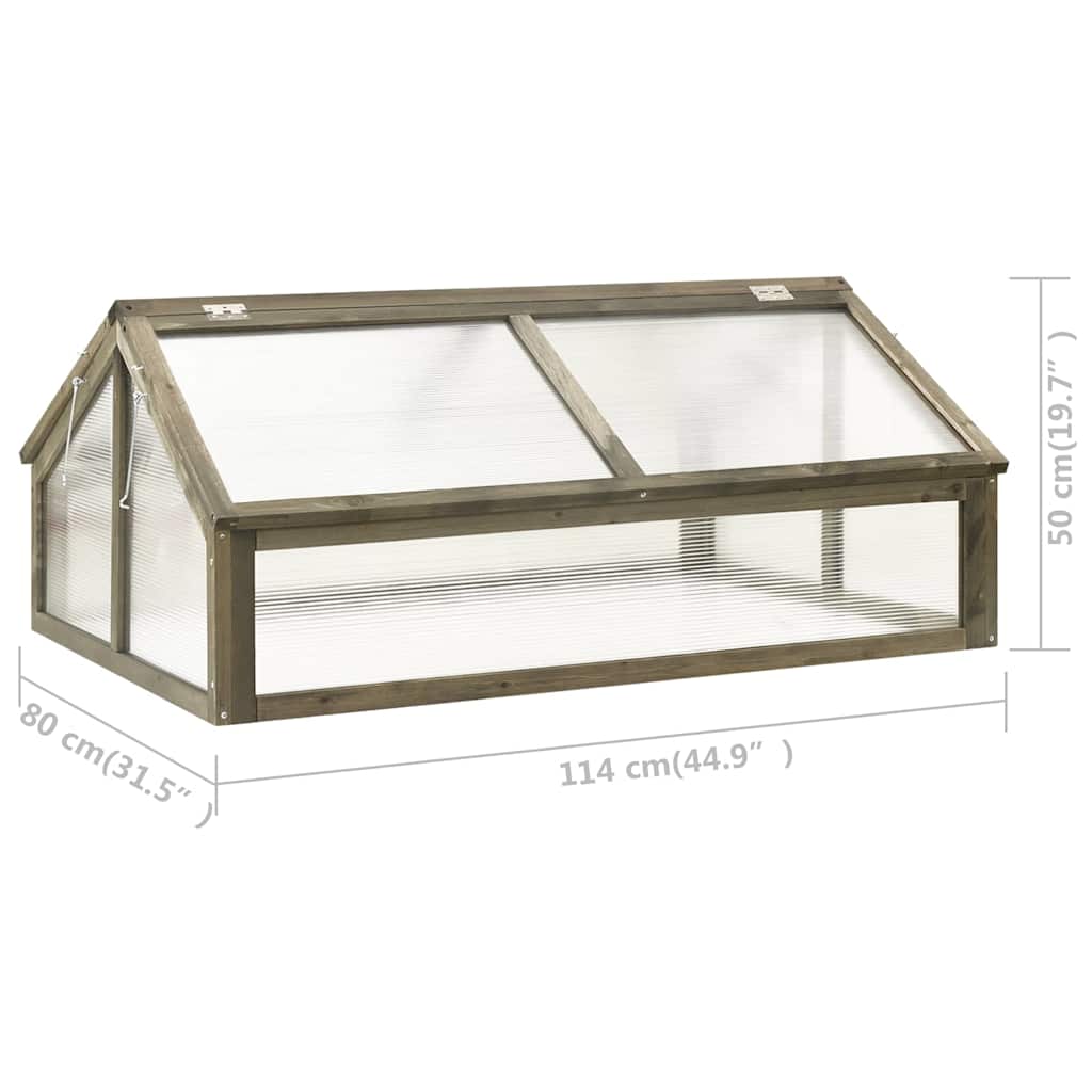 Staklenik sivi 114 x 80 x 50 cm od jelovine