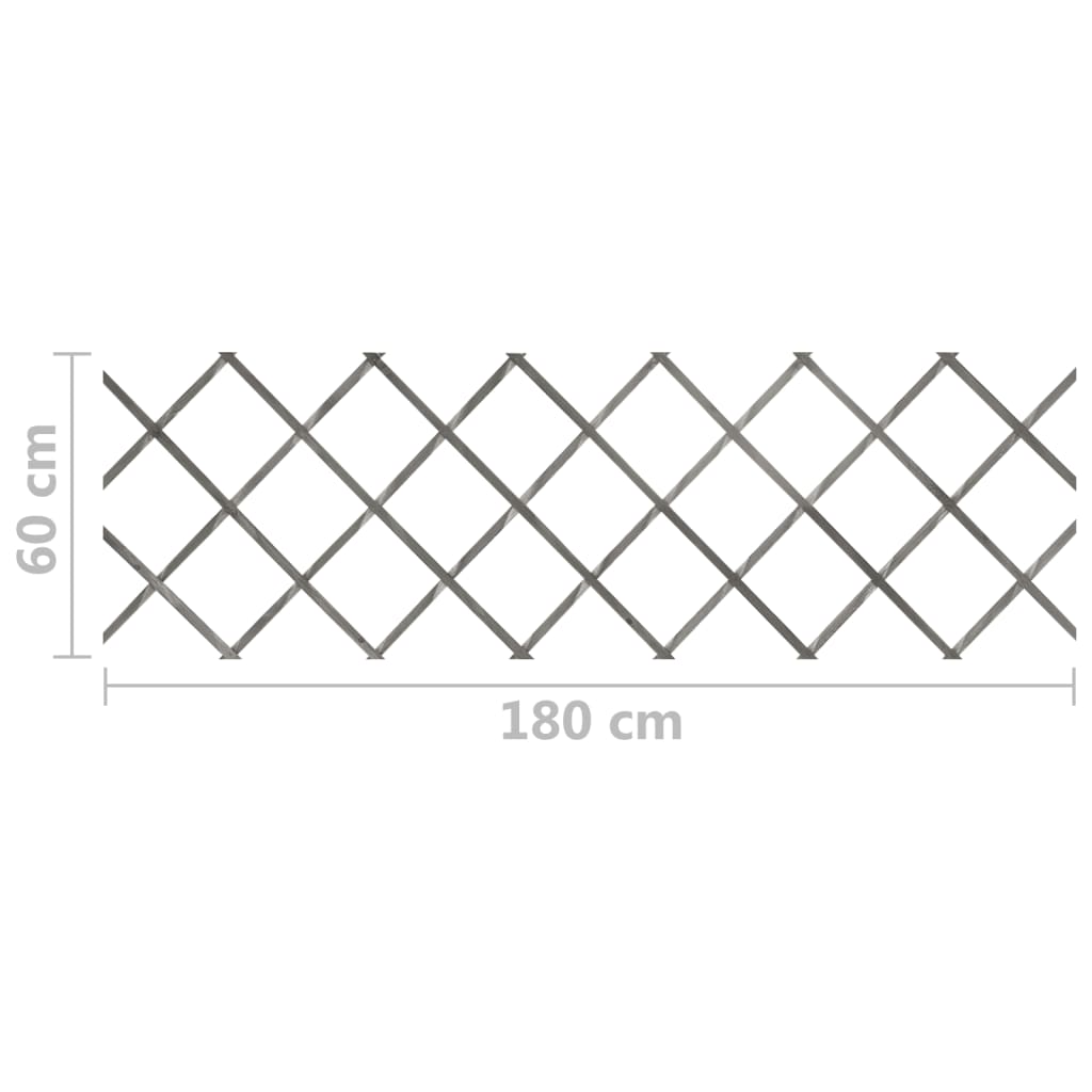 Rešetkaste ograde 5 kom sive od masivne jelovine 180 x 60 cm