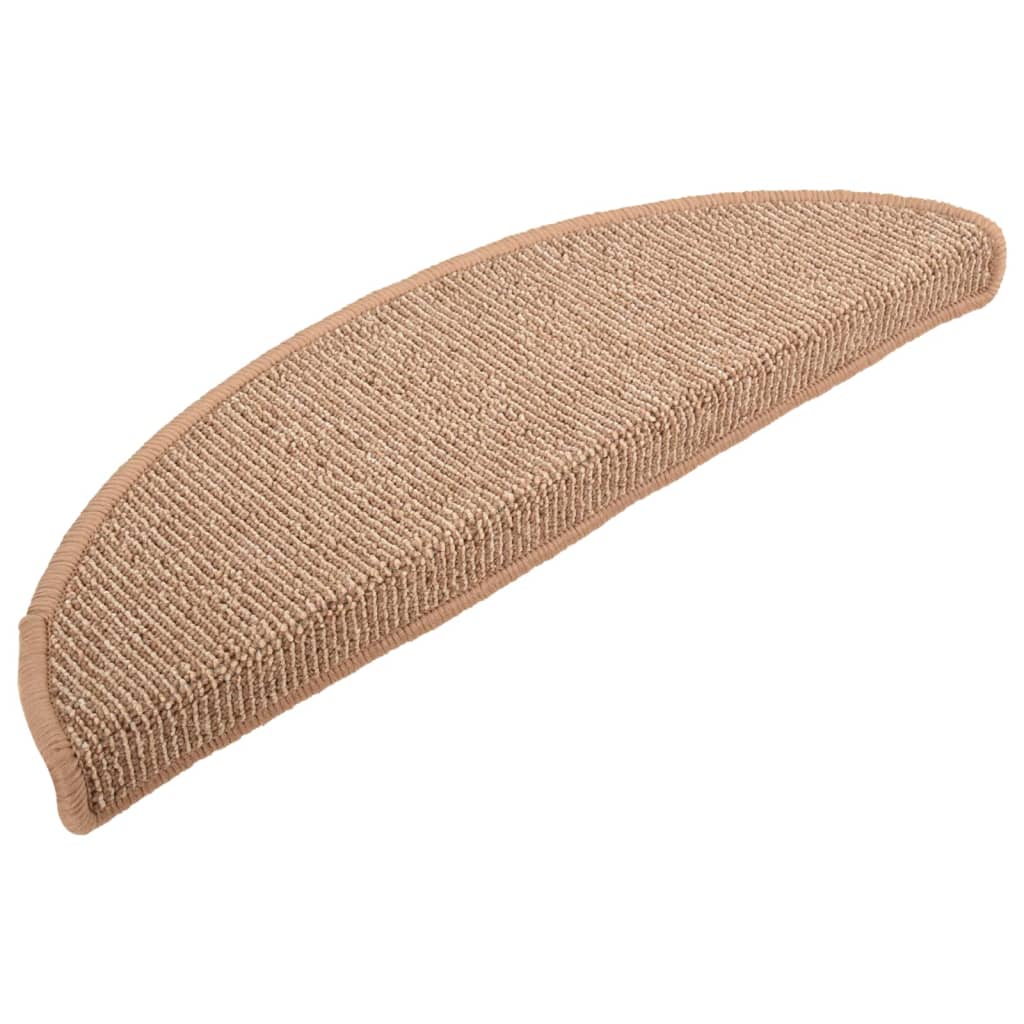 Prostirke za stepenice 15 kom 56x17x3 cm svijetlosmeđe poluokrugle