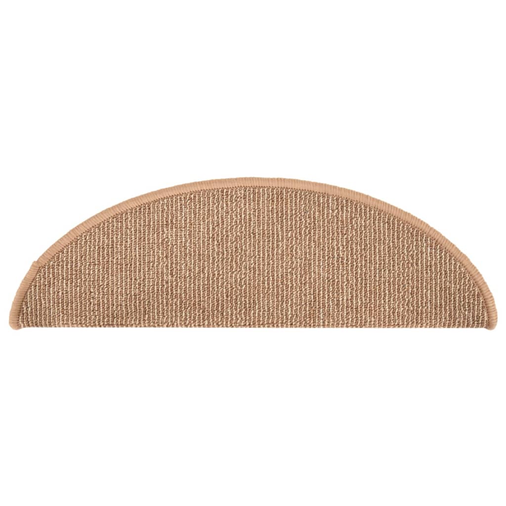 Prostirke za stepenice 15 kom 56x17x3 cm svijetlosmeđe poluokrugle