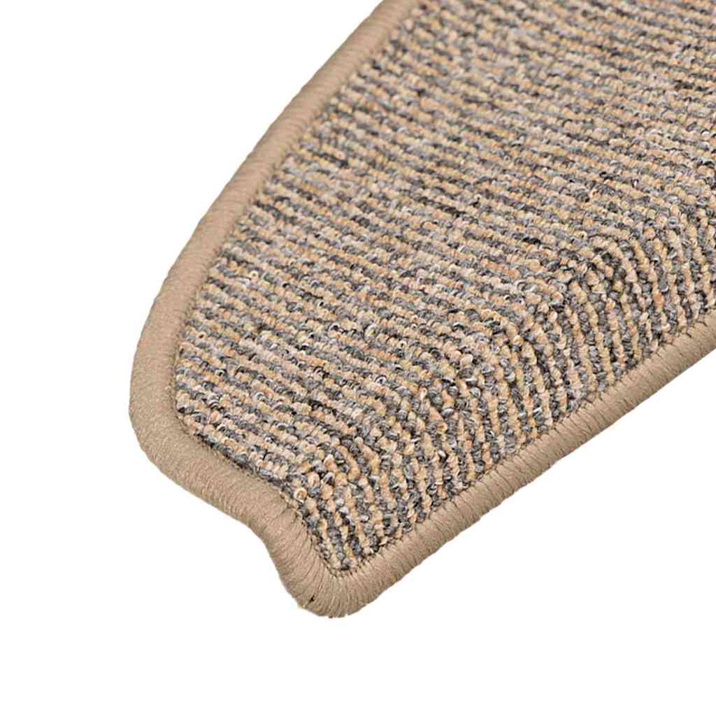 Prostirke za stepenice 15 kom 65x21x4 cm Smeđe poluokrugle velike