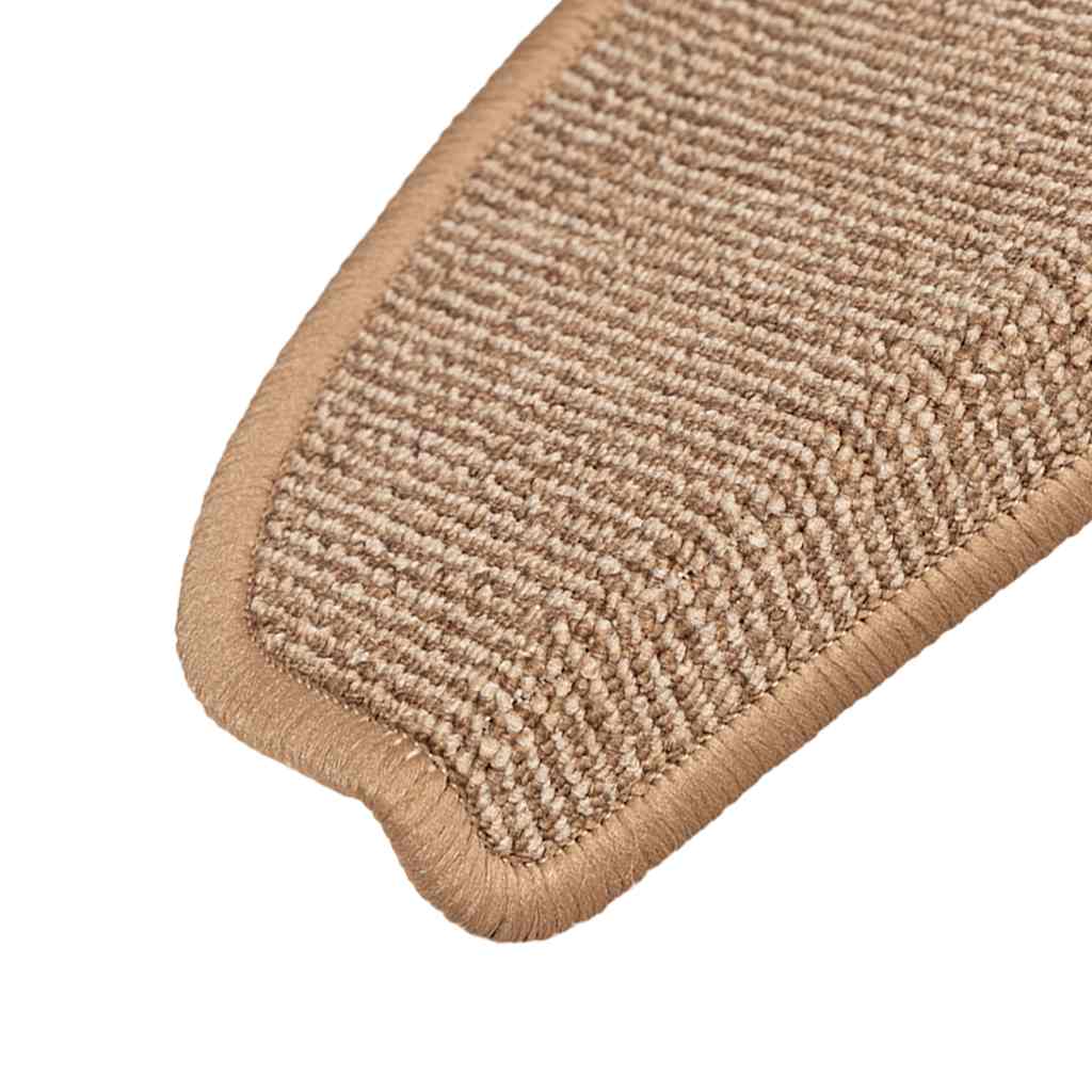 Prostirke za stepenice 15 kom 65x21x4 cm svijetlosmeđe poluokrugle velike