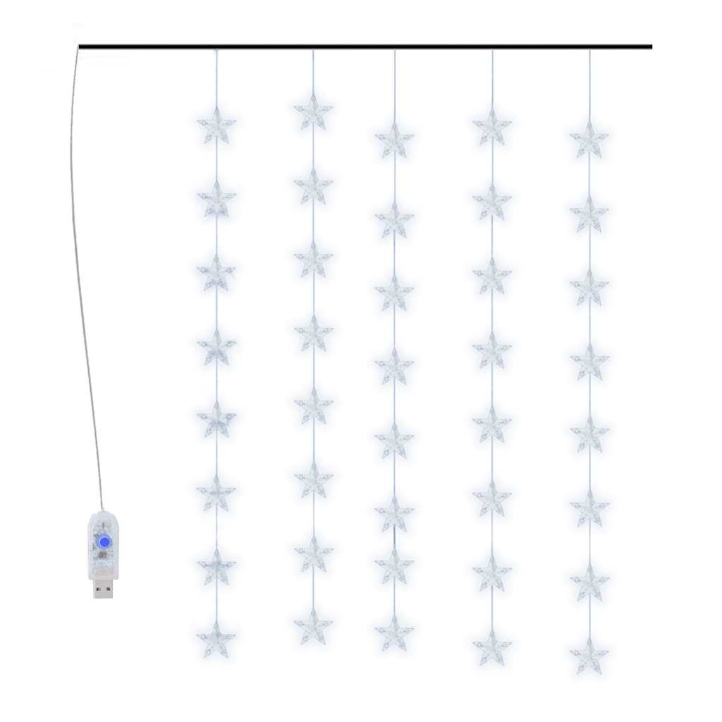 LED vilinska zavjesa 200 LED hladne bijele 8 funkcija