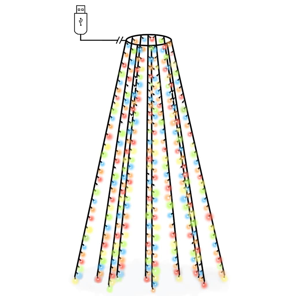 Mrežasta svjetla za božićno drvce 250 LED žarulja šarena 250 cm