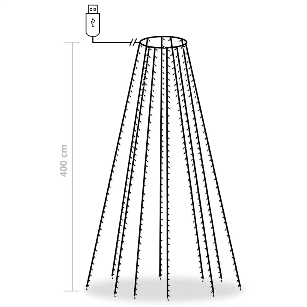 Mrežasta svjetla za božićno drvce 400 LED žarulja šarena 400 cm