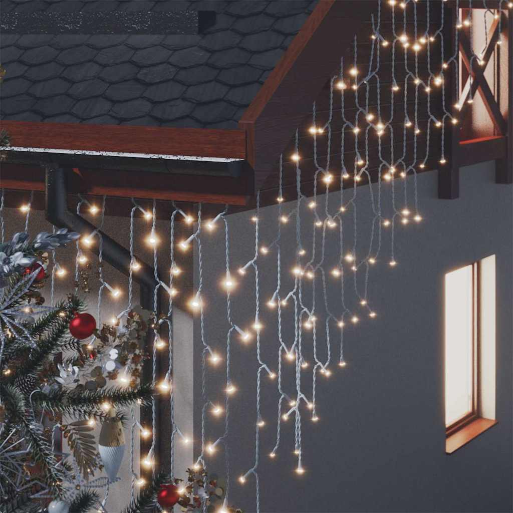 LED zavjesa sa sigama 10 m 400 LED tople bijele 8 funkcija