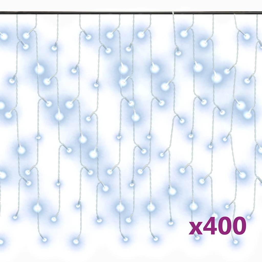 LED zavjesa sa sigama 10 m 400 LED hladne bijele 8 funkcija