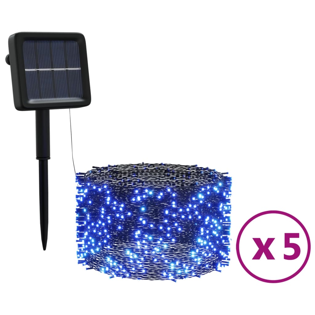 Solarna vilinska svjetla 5 kom 5 x 200 LED plava