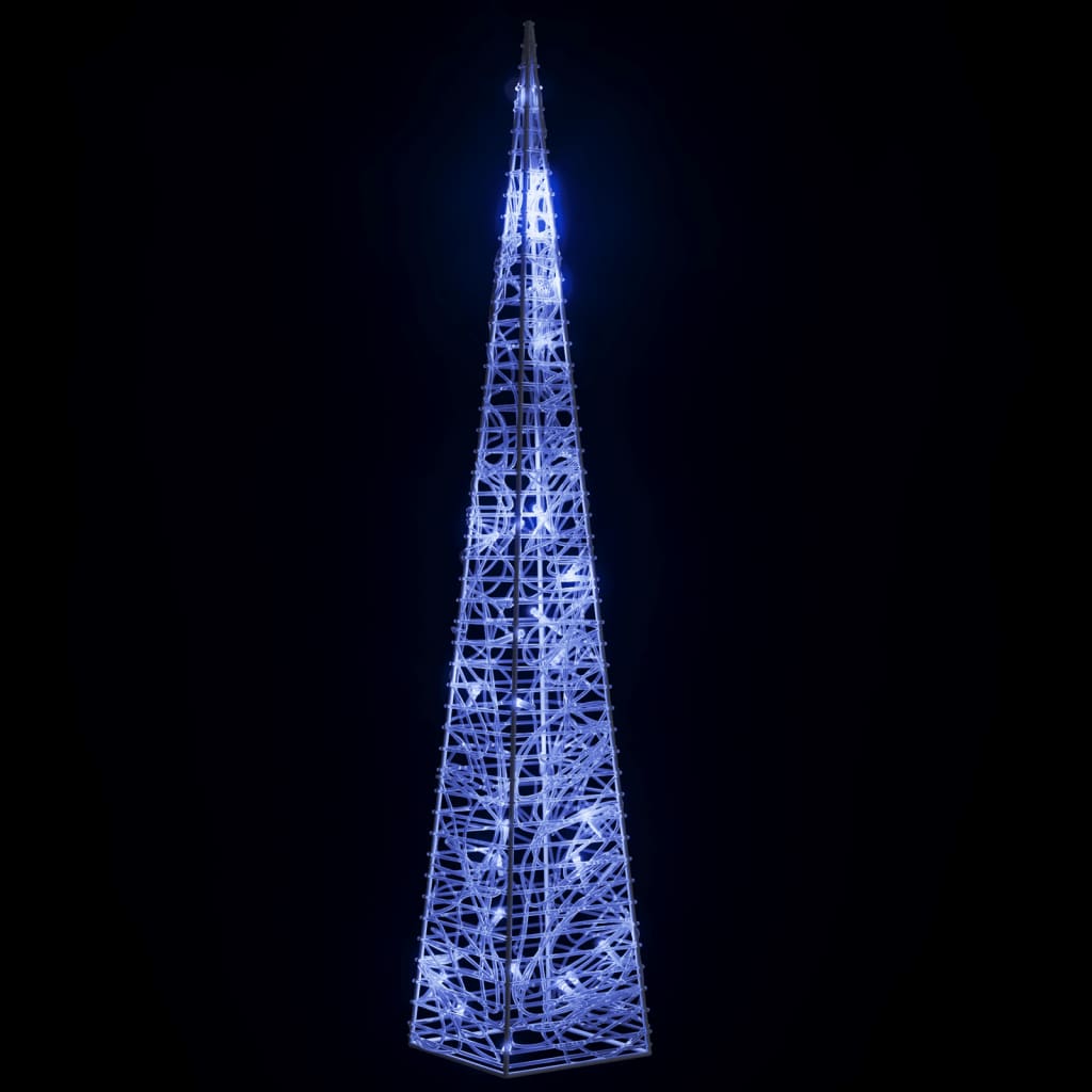 Akrilni ukrasni stožac s LED svjetlima plavi 60 cm