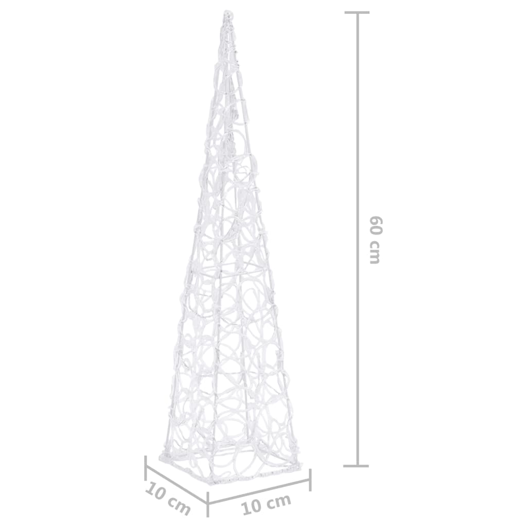 Akrilni ukrasni stožac s LED svjetlima plavi 60 cm