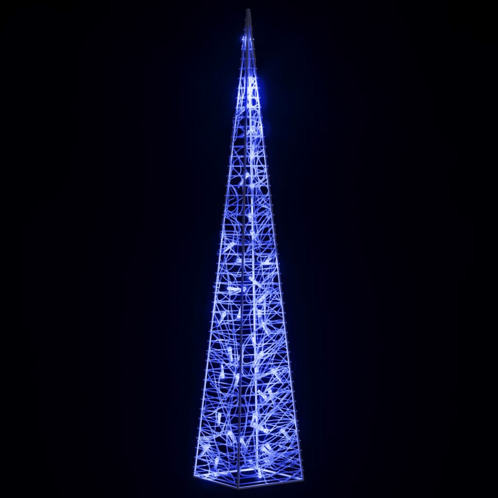 Akrilni ukrasni stožac s LED svjetlima plavi 90 cm