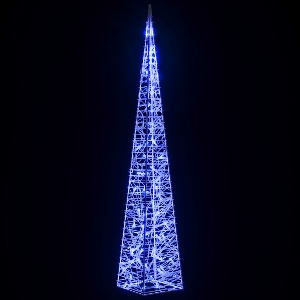 Akrilni ukrasni stožac s LED svjetlima plavi 120 cm