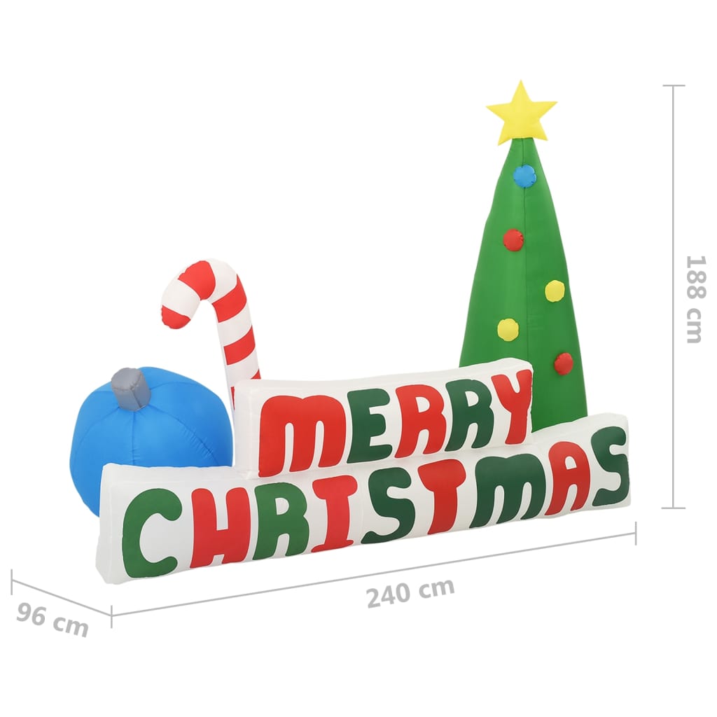 Merry Christmas LED ukrasi na napuhavanje za drvce 240 x 188 cm