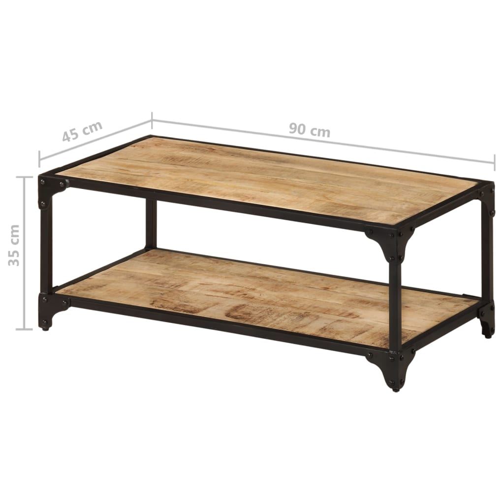 Stolić za kavu 90 x 45 x 35 cm od masivnog grubog drva manga