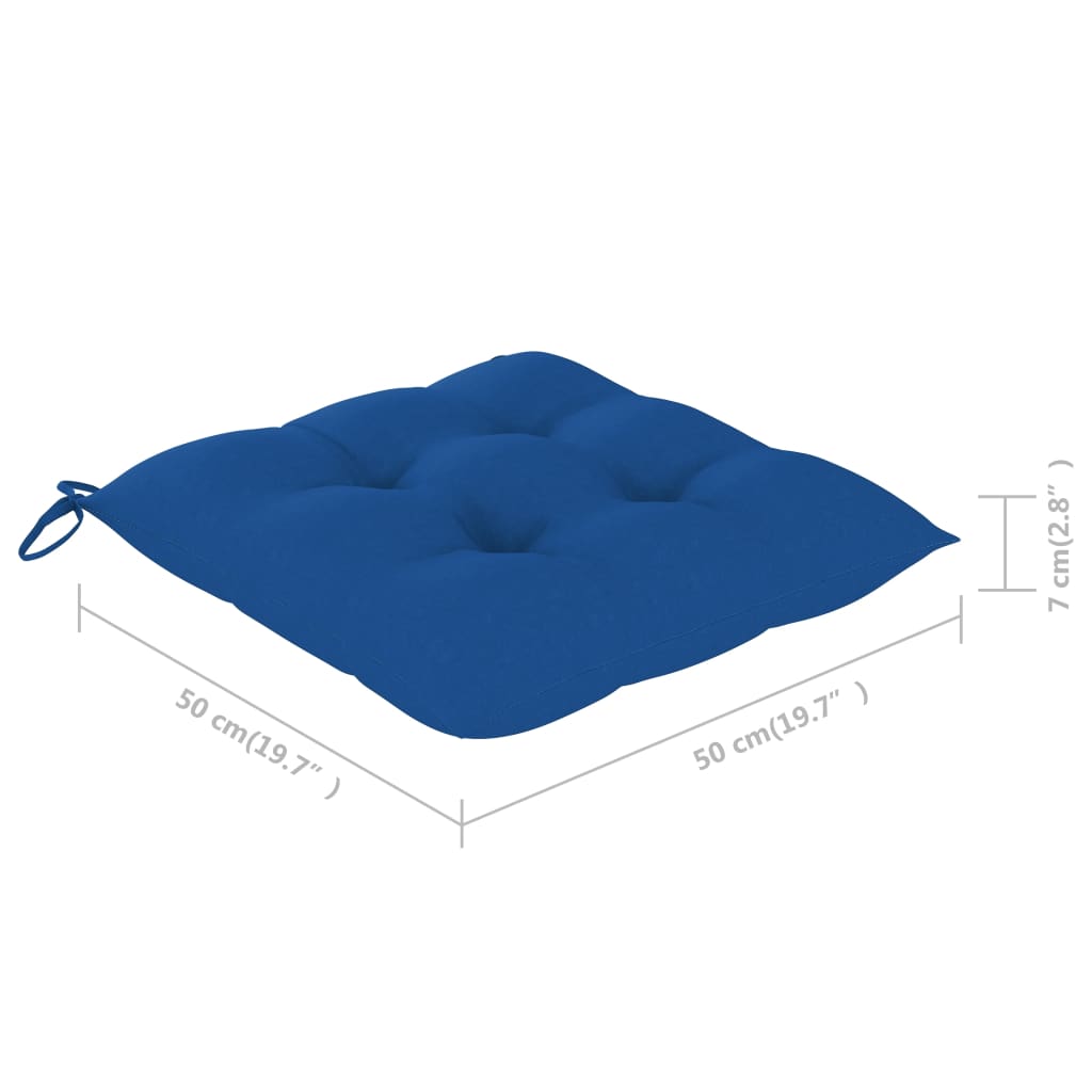 Sklopive vrtne stolice s jastucima 8 kom od masivne tikovine