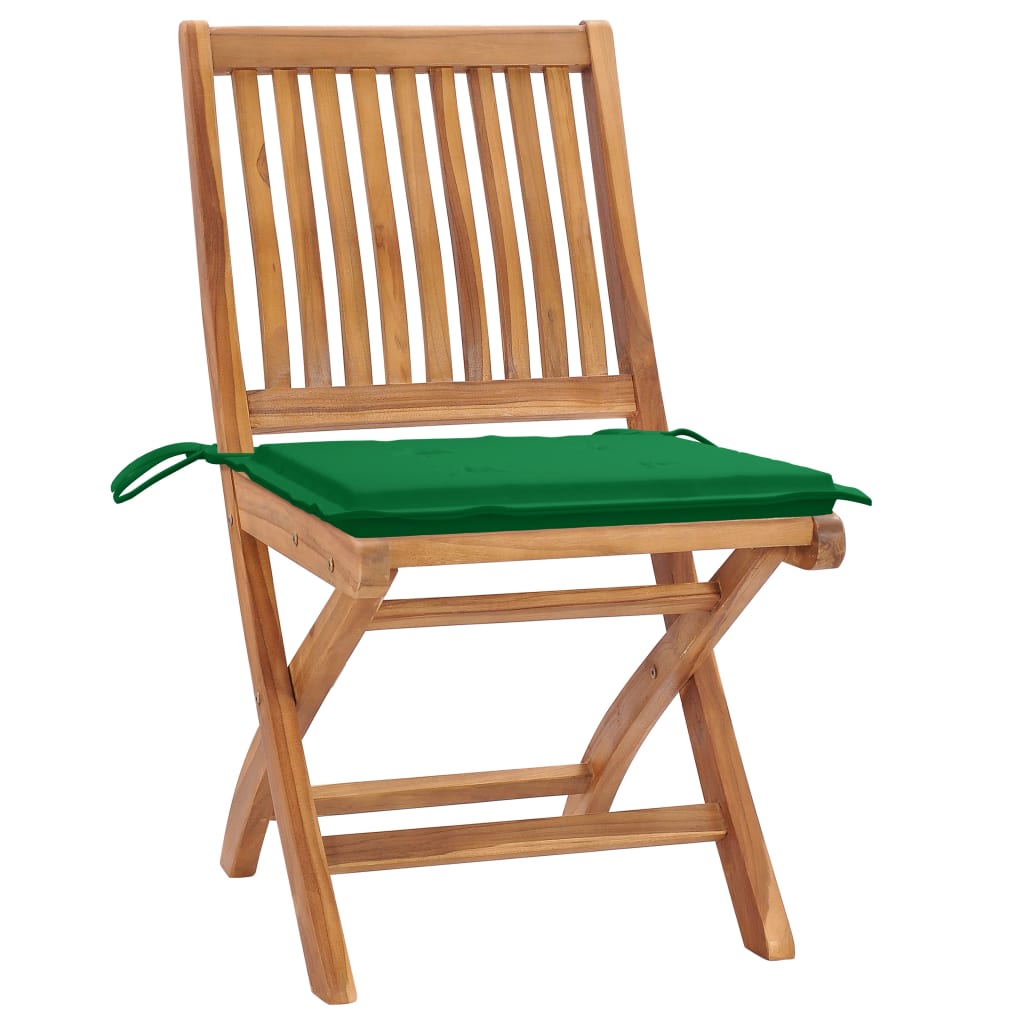 Sklopive vrtne stolice s jastucima 6 kom od masivne tikovine