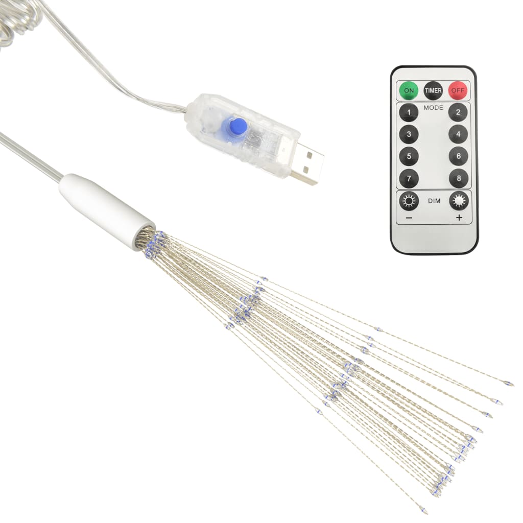Božićno svjetlo s izgledom vatrometa plavo 20 cm 140 LED