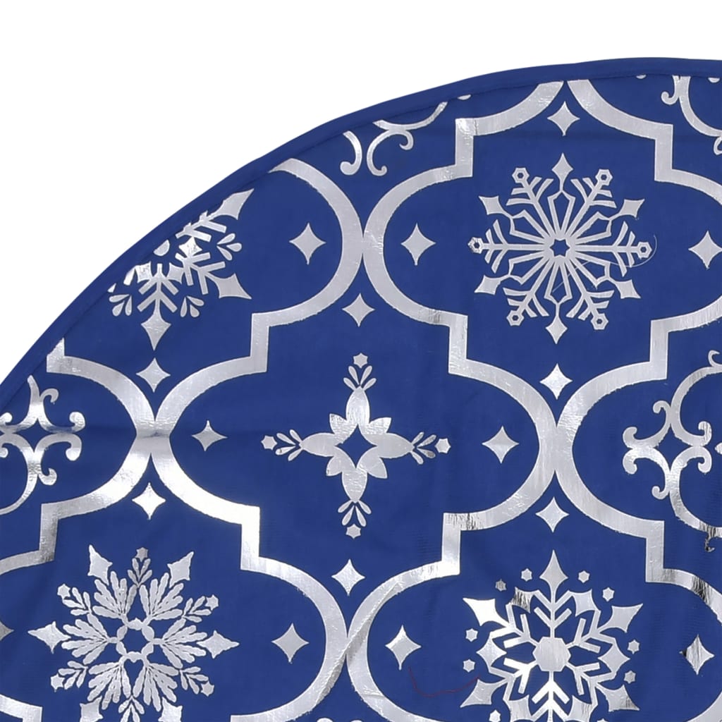 Luksuzna podloga za božićno drvce s čarapom plava 90 cm tkanina